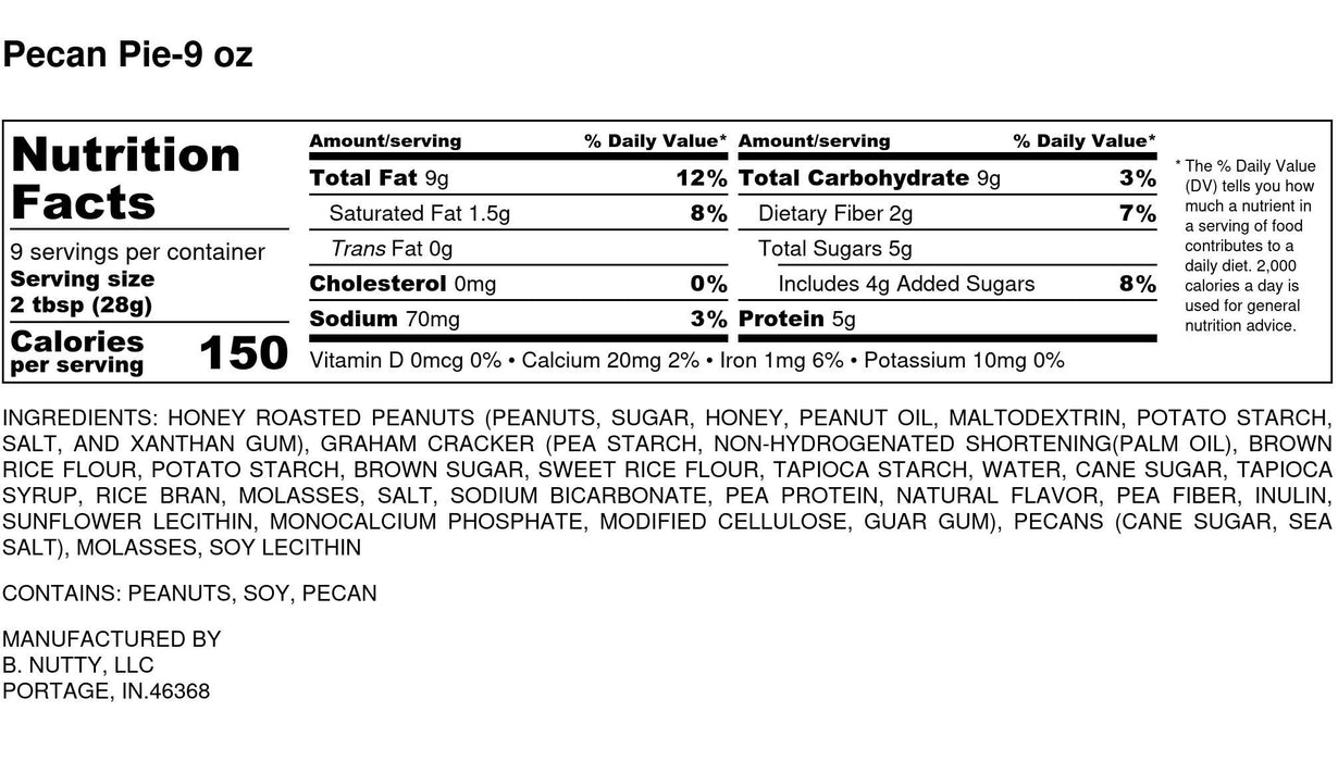BNutty Peanut Butter | Pecan Pie