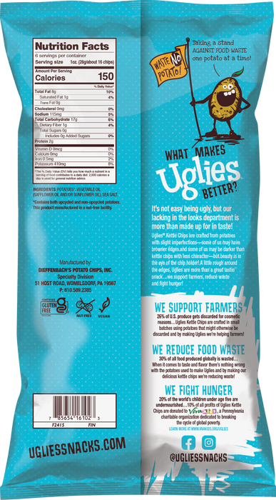 Uglies 6oz Sea Salt Kettle Cooked Potato Chips