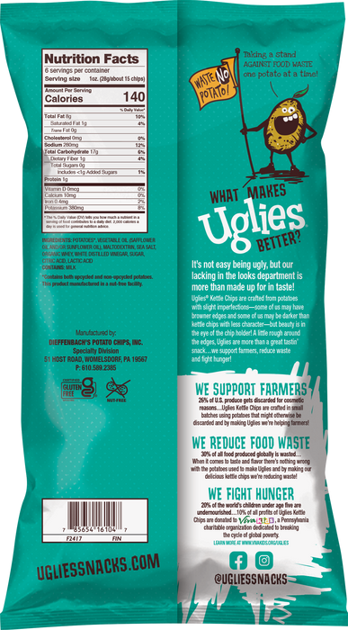 Uglies 6oz Salt & Vinegar Kettle Cooked Potato Chips