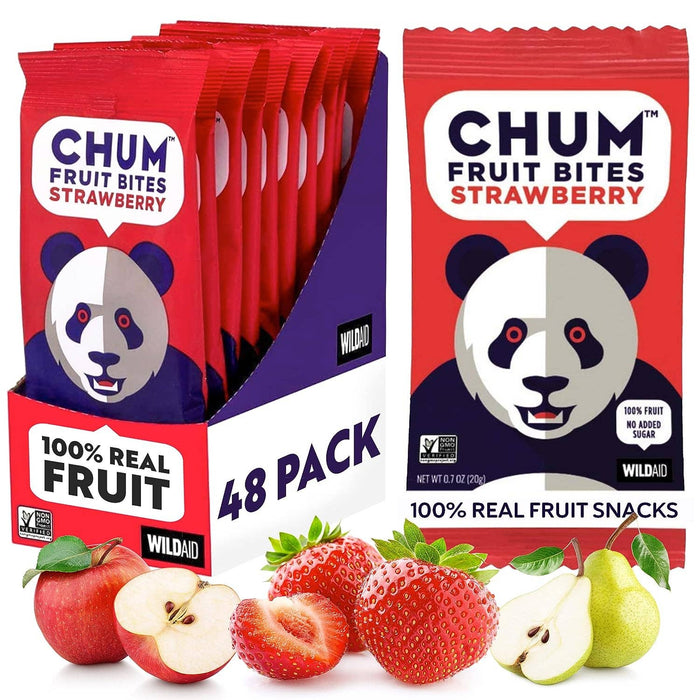 Chum Fruit Snacks | Strawberry 100% Real Fruit Snacks, No Sugar Added,  Nut-Free