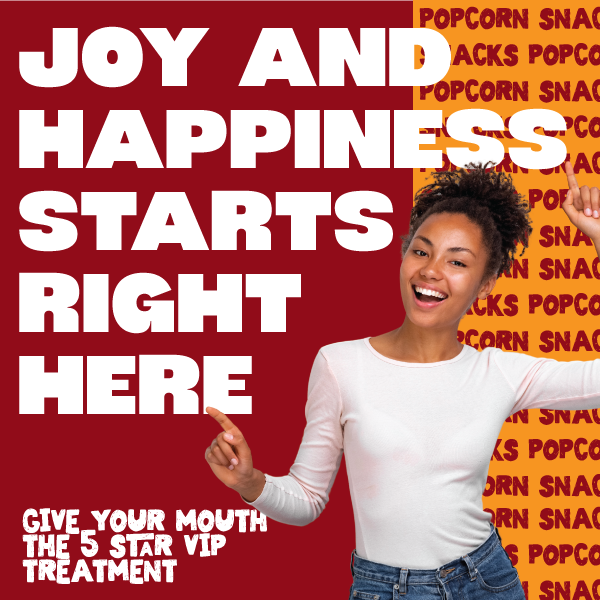 cravings gourmet popcorn - joy and happiness - snacks and popcorn