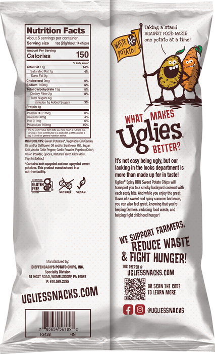 Uglies 5.5oz Spicy BBQ Sweet Potato Chips