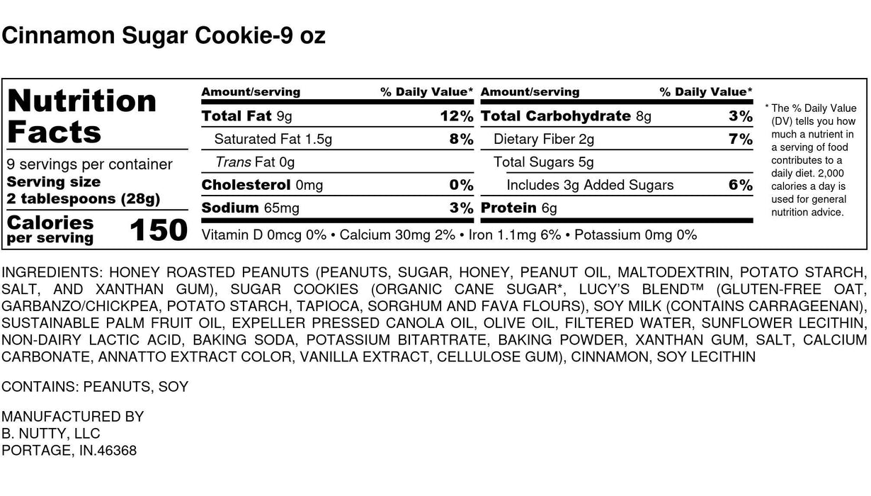 BNutty Peanut Butter | Cinnamon Sugar Cookie