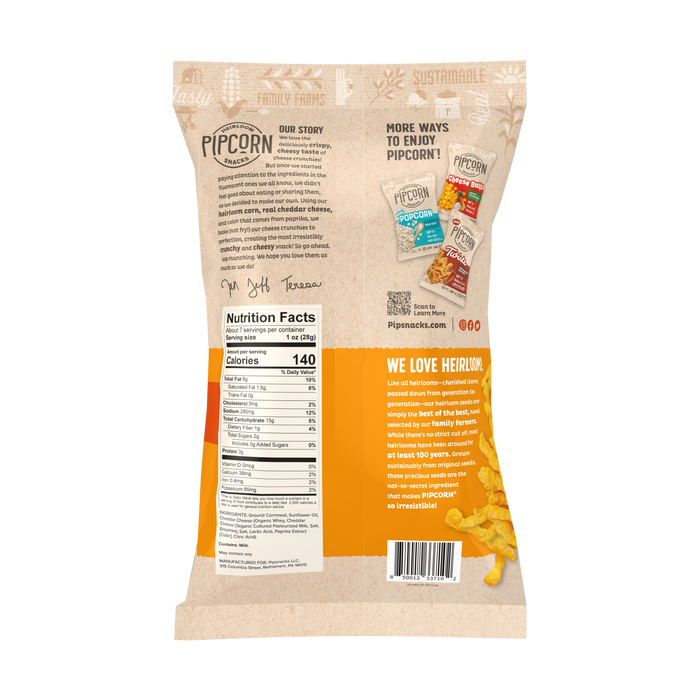 Pipcorn | Cheddar Crunchies, 7.0oz