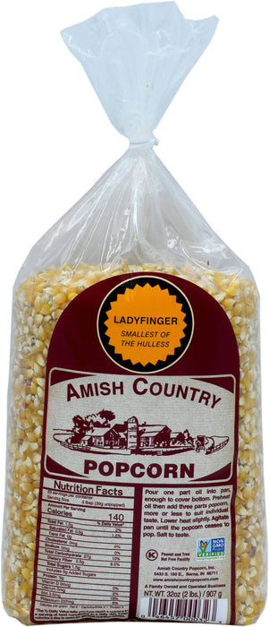 Amish Country | 2lb Bag of Ladyfinger Hulless Popcorn